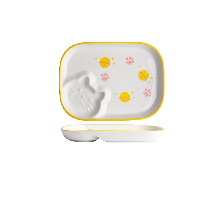 舍里 创意陶瓷饺子盘早餐盘带蘸碟 2色可选 - Milkbuy秒麦网