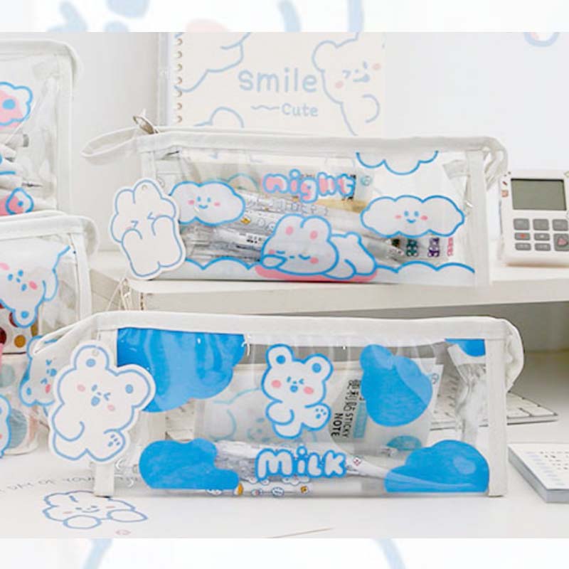 提拉多TELADO 奶油兔透明笔袋 小号 2款可选 - Milkbuy秒麦网